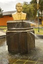 Dr. Patricio Romero Statue at the Middle of the World  Mitad Del Mundo near Quito, Ecuador. Royalty Free Stock Photo