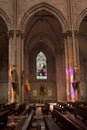 Interior of the Basilica del Voto Nacional in Quito, Ecuador. Royalty Free Stock Photo