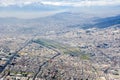 Overview town and airport Quito in Ecuador aerial photo