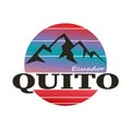 Quito, Ecuador Logo. Adventure Landscape Design Vector Illustration.