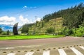 Quito, Ecuador - November 23 2017: Outdoor view of rondure in the Simon Bolivar highway in the mountains to visit the