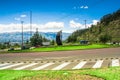 Quito, Ecuador - November 23 2017: Outdoor view of rondure in the Simon Bolivar highway in the mountains to visit the