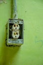 QUITO, ECUADOR - NOVEMBER 23, 2016: Rusted Power outlets, in the old prison Penal Garcia Moreno in the city of Quito