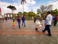 Quito, Ecuador, September 29, 2019: Plaza Grande or Plaza de la Independencia is the main square in the historic centre