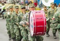 Quito, Ecuador - September, 03, 2018: Unidentified people wearing military uniform in national military parade and