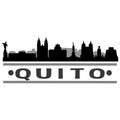 Quito Ecuador South America City Icon Vector Art Design Skyline Night Flat Shadow