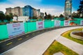 Quito, Pichincha Ecuador - August 10 2017: Beautiful view of the metro construction located inside of the Carolina park