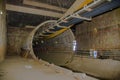 Quito, Pichincha Ecuador - August 27 2017: Indoor view of the tunnel of the metro construction located inside of the