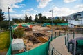 Quito, Pichincha Ecuador - August 10 2017: Top view of the metro construction located inside of the Carolina park north