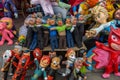 Quito, Pichincha, Ecuador, December 30, 2019. group of puppets for sale on the street Royalty Free Stock Photo