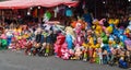 Quito, Pichincha, Ecuador, December 30, 2019. group of puppets for sale on the street Royalty Free Stock Photo