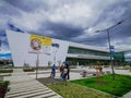 Quito, Pichincha Ecuador - October 25, 2019:Unidentified tourists at Bicentennial Event Center, middle of Quito near an