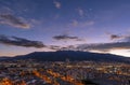 Quito and Pichincha Volcano at Sunset, Ecuador Royalty Free Stock Photo