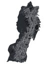 Quito vector map. Detailed black map of Quito city poster with streets. Cityscape urban vector