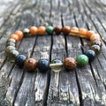 Quitting journey bracelet adding a bead for each smokefree week Royalty Free Stock Photo