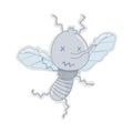 Quivering mosquito. Cute parasitic insect funny character cartoon vector illustration Royalty Free Stock Photo