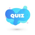 Quiz blue logo isolate on white, questionnaire icon, poll sign, flat bubble speech symbols