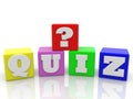 QUIZ concept on different colors toy blocks Royalty Free Stock Photo