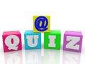 QUIZ concept with @ sign on colored toy blocks Royalty Free Stock Photo