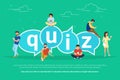 Quiz flat concept illustration Royalty Free Stock Photo