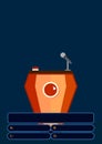 Quiz game with answers and red button .Brainy game. Vector illustration design