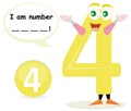 Quiz game with number four Royalty Free Stock Photo