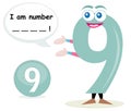 Quiz game with number nine Royalty Free Stock Photo