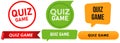 Quiz game questionnaire education study learn exam examination test answer question stamp colorful badges emblem sticker