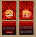 Quiz game vector vertical banner template set