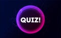 Quiz graphic with glowing neon circle and digital network design. Bold text in futuristic style on a dark background.