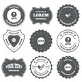 Quiz icons. Speech bubble with check mark symbol Royalty Free Stock Photo