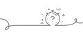 Quiz line icon. Timer with question mark. Continuous line with curl. Vector Royalty Free Stock Photo