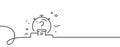 Quiz line icon. Timer with question mark. Continuous line with curl. Vector Royalty Free Stock Photo