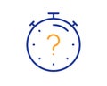 Quiz line icon. Timer with question mark. Vector Royalty Free Stock Photo