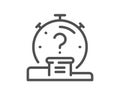 Quiz line icon. Timer with question mark. Vector Royalty Free Stock Photo