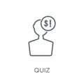 quiz linear icon. Modern outline quiz logo concept on white back