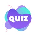 Quiz in liquid bubble style. Quiz brainy game word. Vector illustration