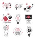 Quiz logo emblems labels design element. Mind games logo.
