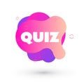 Quiz logo in liquid bubble style. Quiz brainy game word. Vector