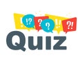 Quiz logo with speech bubbles on a white background