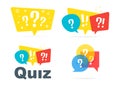 Quiz logo with speech bubbles on a white background