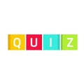 Quiz logo vector, questionnaire show icon concept, game cubes isolated