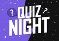 Quiz Night, banner design template Royalty Free Stock Photo