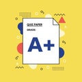 Quiz Paper with A Grade on a White Sheet, Symbolizing Academic Excellence Royalty Free Stock Photo