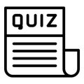 Quiz paper icon outline vector. Poster show