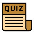 Quiz paper icon vector flat