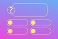 Quiz question interface game menu, show answer trivia template background. Multiple choice frame, button. Bar ui Royalty Free Stock Photo
