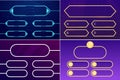 Quiz question set interface game menu, show answer trivia template background. Collection Multiple choice frame, button Royalty Free Stock Photo