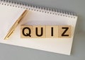 Quiz or quizz word, inscription, fun game with questions Royalty Free Stock Photo