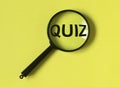 Quiz or quizz word, inscription, fun game with questions Royalty Free Stock Photo